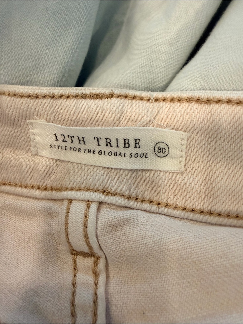 12th Tribe Cream/Tan Casual Pants - Picture 4 of 6